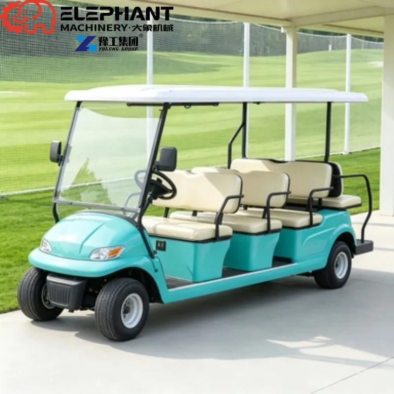 Electric Golf Cart, 6 Seater Solar Panel Optional Lithium Powered Cart For Resort Scenic Area Sightseeing