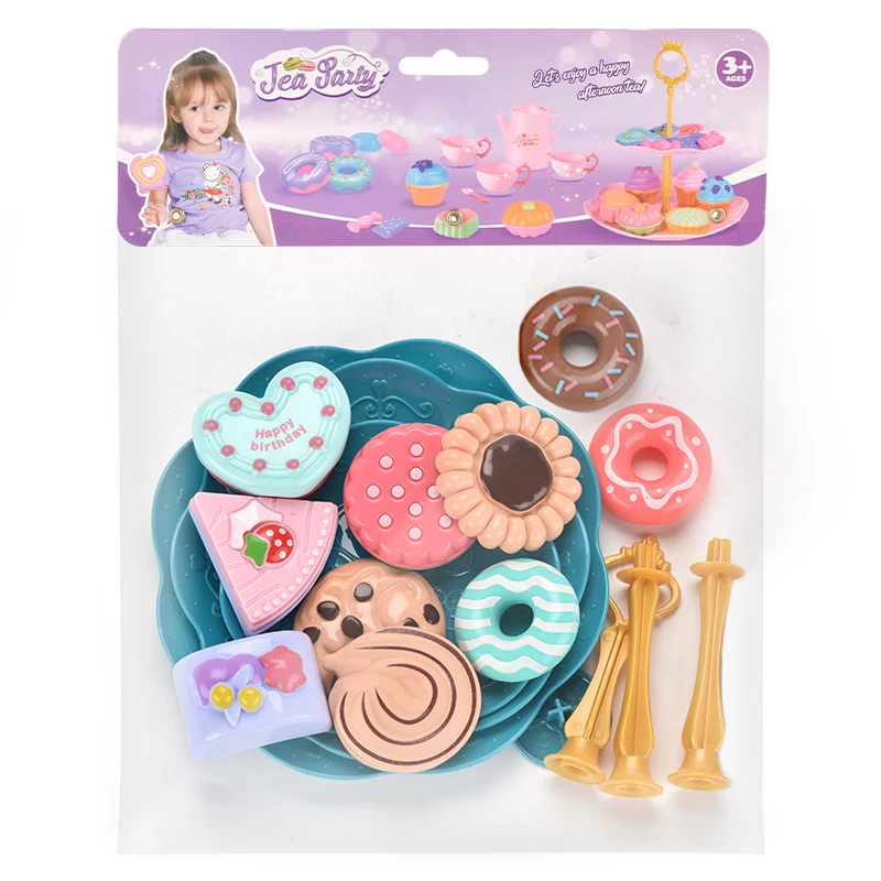 Service à thé de l'après-midi pour filles, avec sac à main et étui de transport, comprend des desserts et des gâteaux, parfait pour les 3 à 5 ans