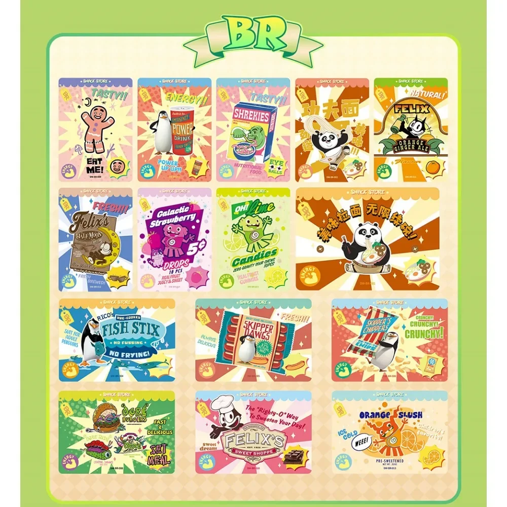 Carta DreamWorks all'ingrosso per bambini Shrek Alex Poppy Penguins Famiglia Divertente animazione Gioco limitato Collezione di carte Regali per bambini