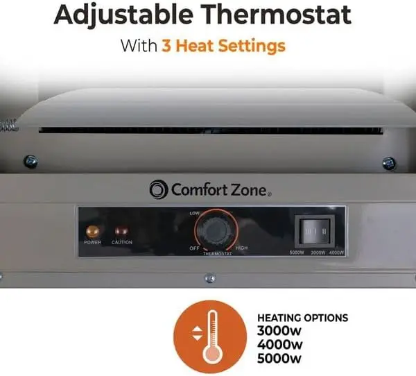 Garage Heater, 5,000-Watt, Ceiling Heater, 3 Heat Settings, 240V Electric Garage Heater For Indoor Use, Ceiling Mou