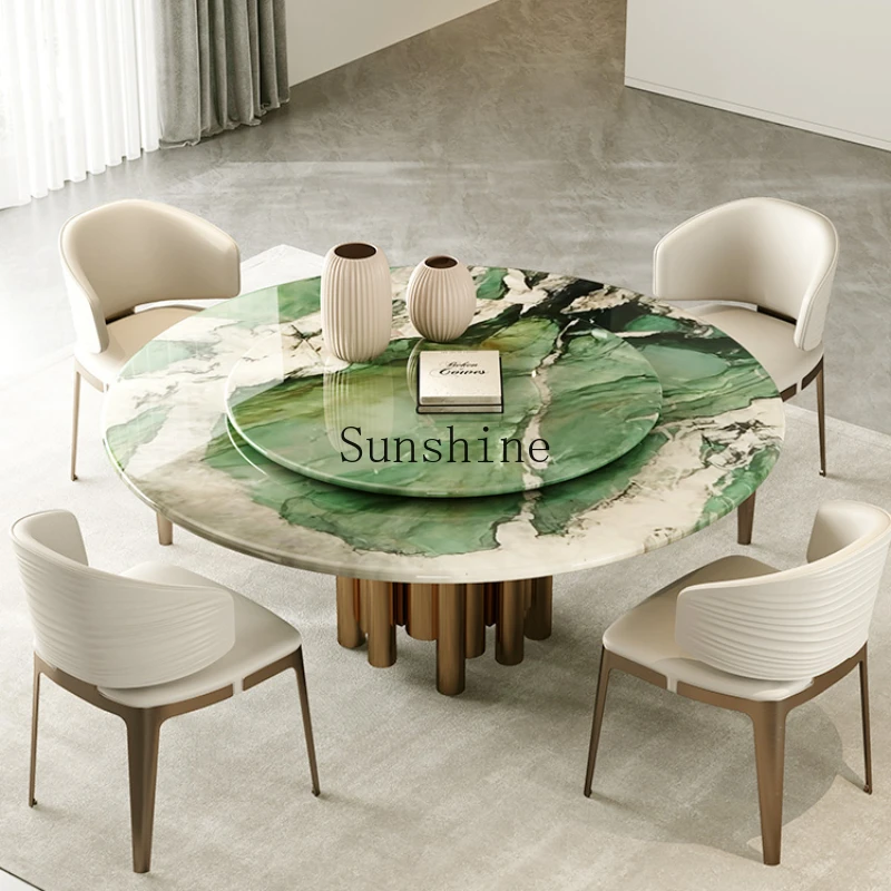 

Premium light luxury marble round dining table