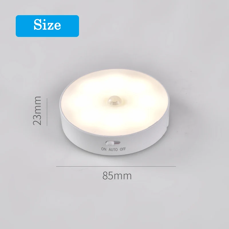 Induction LED Night Light Magnetic Rechargeable Automatic Sensor Lights Bedside Wardrobe Cabinet Corridor Induct Small Lamp