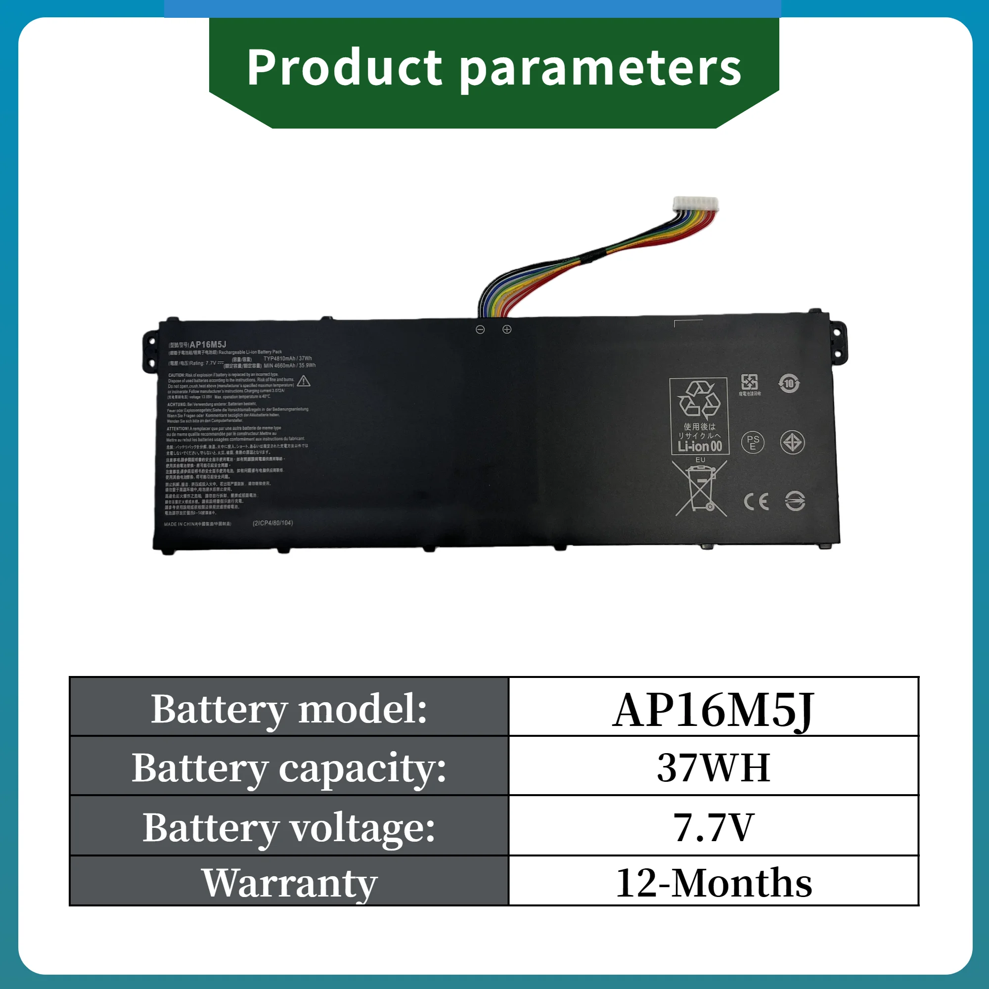 Factory Direct! AP16M5J Laptop Battery For ACER Aspire 1 A114-31 Series  A314-31 Series A515-51 Series A315-51 Series