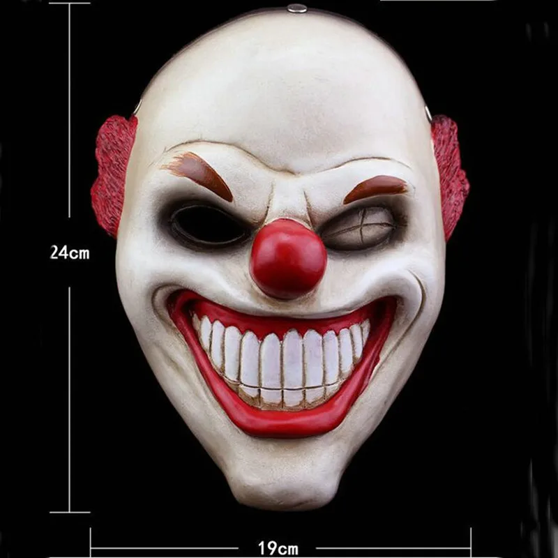 Sharp Toothed Clown Mask Halloween Masquerade Ball Mask Carnival Party Secret Room Escape Cosplay Party Costumes Mask Prop Resin