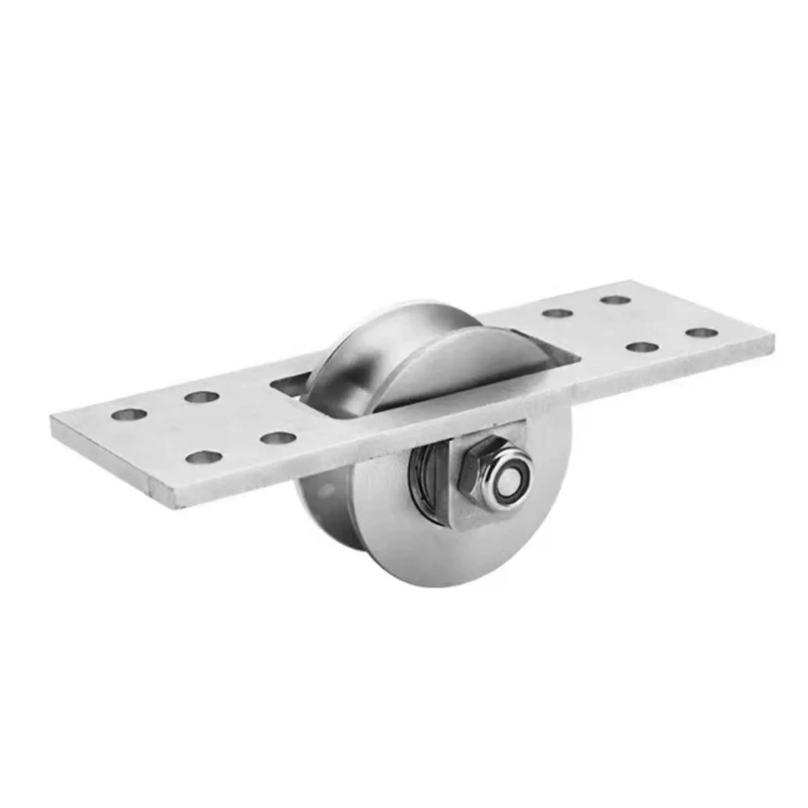 304 Stainless Steel Heavy Duty Single-Wheel Bearing Track Roller U/V/H Groove Fixed Pulley For Sliding Doors Windows Gates