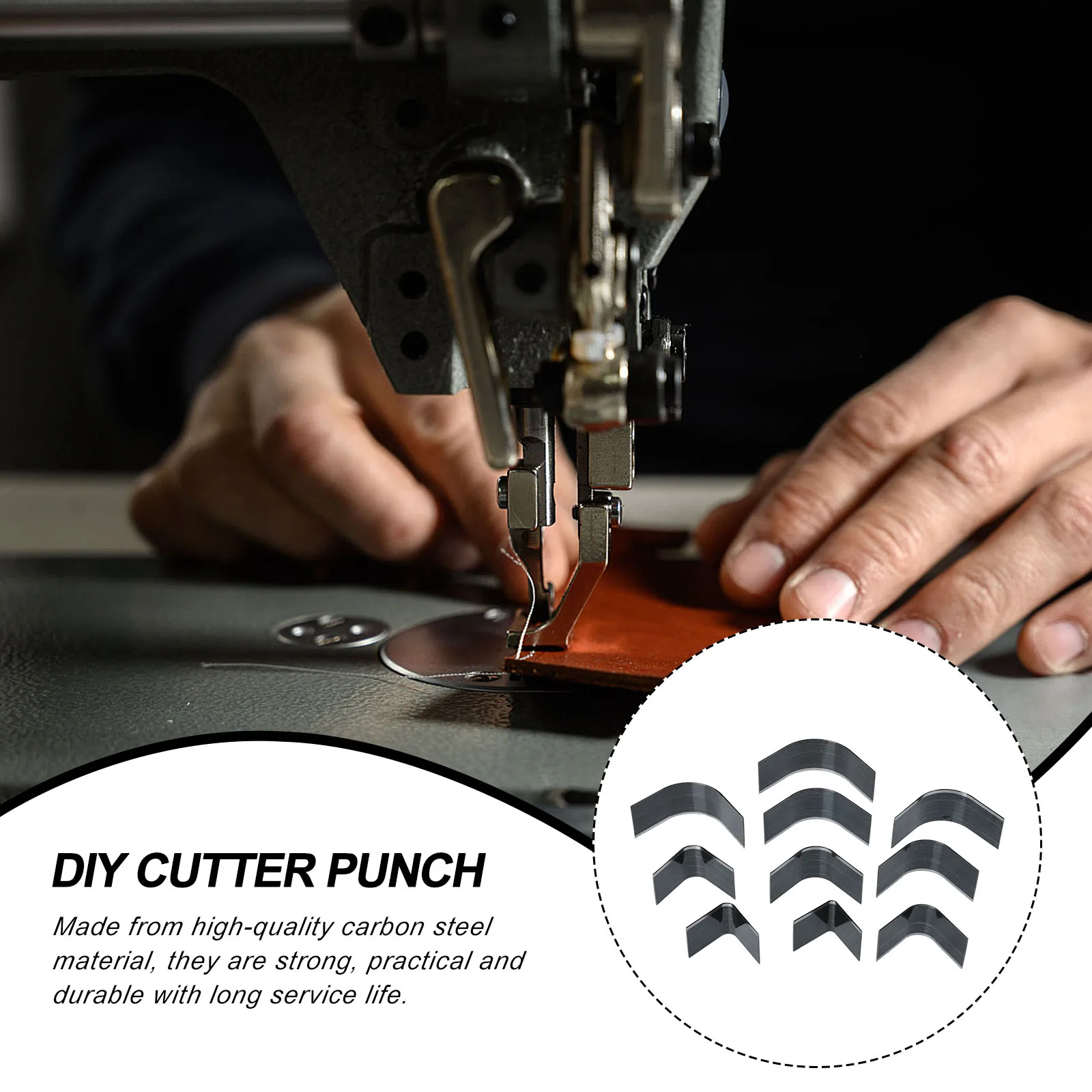 

Die Round Cutter Punch Set Sharp Punching Tools for Leathercraft Cutting Bag Corner DIY Craft Works H made Accessories