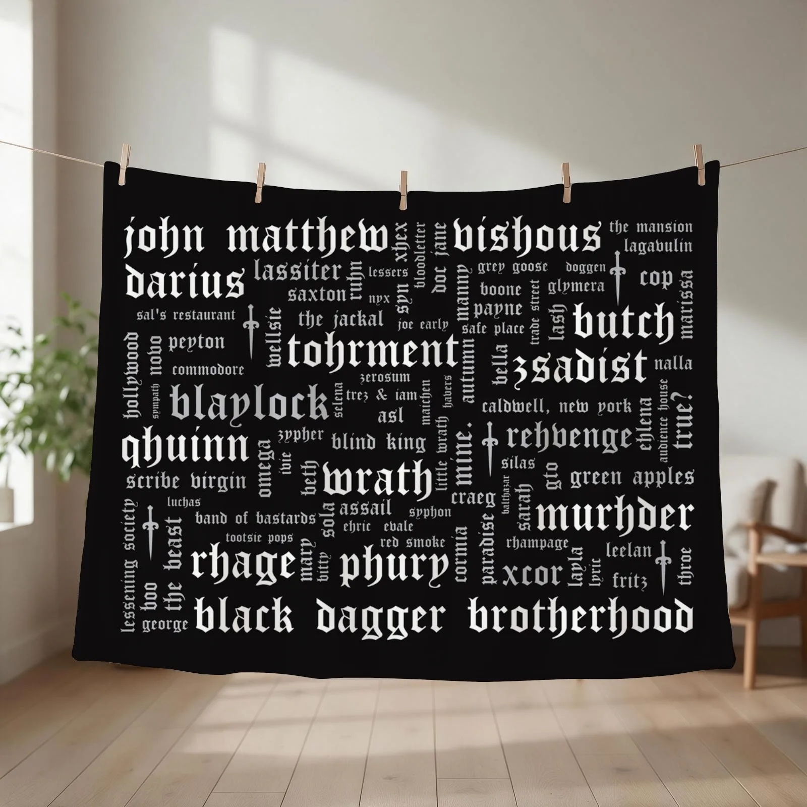 BDB Word Cloud Landscape - updated Throw Blanket couch cozy soft plush fuzzy picnic outdoor blanket