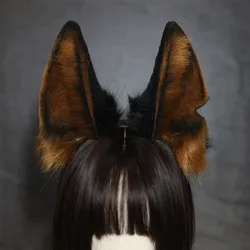 New Custom Halloween Furry Wolf Ear Headdress Simulation Anubis Hu Lang Ear Hair Hoop Beast Ear Cosplay Headband Accessories