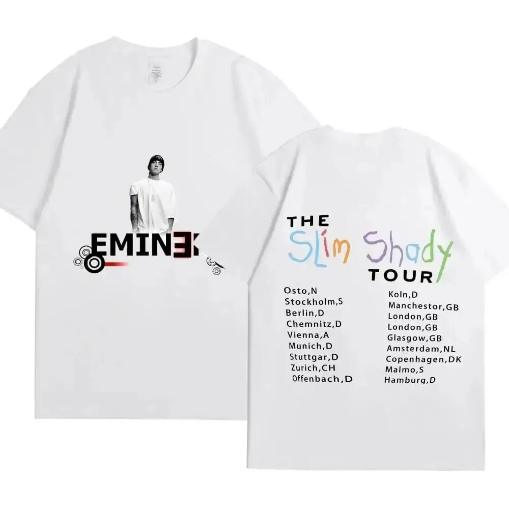 Eminem Pattern Printed Parent-child T-shirt Hip-hop Street Clothing Rock Short Sleeved Fashionable Round Neck Plus Size Top