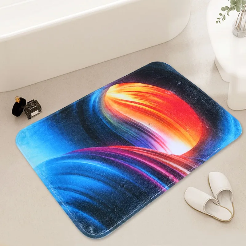 Artistic Pattern Bathroom Mat Feather Leaf Panda Abstract Designs Soft Non - Slip Rug for Bathroom Entryway Home Decor