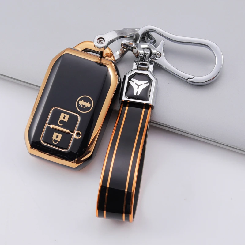 2/3/4 Buttons Auto Shell Fob Holder For Suzuki Swift Ignis Ertiga Wagon R Monopoly TPU Car Remote Key Cover Case Keychain