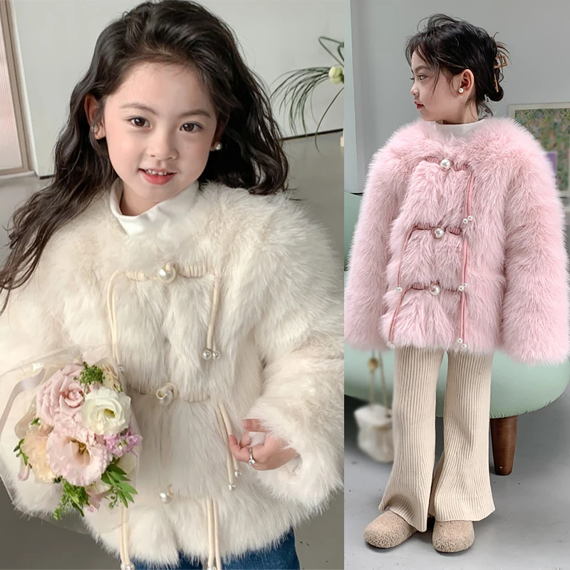 Winter Children Girls Coats Trendy Simple Generous Sweet Lovely Refined and Beautiful Youthful Active