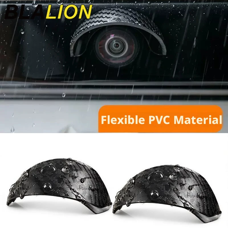 BLALION Universal Car Reverse Camera Rain Visor Carbon Fiber PVC Self-adhesive Rear & Side View Camera Lens Protector Rain Cover