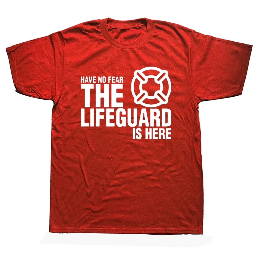 

Новая забавная футболка, Мужская футболка с надписью «The Lifeguard Is Here», мужские дизайнерские футболки с короткими рукавами на День отца, индивидуальные футболки для пар