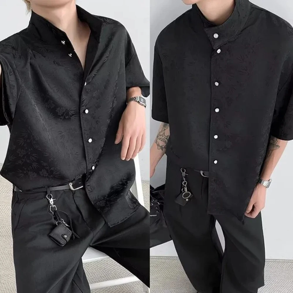 

Mens Shirts Printed Shirts Summer Streetwear Fashion Temperament Personality Niche Short-Sleeved Tops Men'S Clothing 2025 New