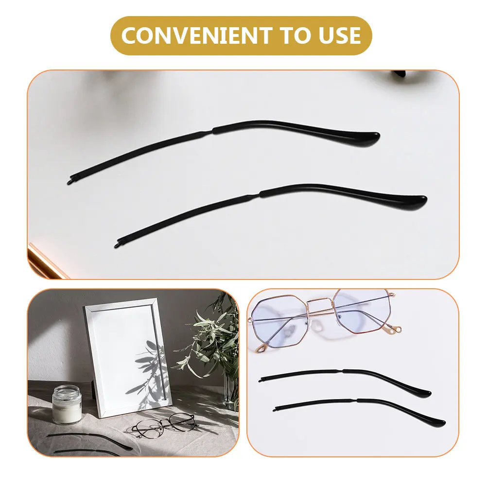 

2 пары металлических сменных дужек для очков, универсальные, для ремонта сломанных оправ, с полированной отделкой, не давят на уши