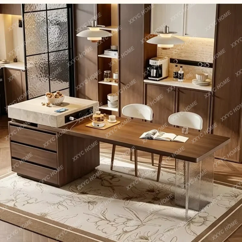 XXc Design Dining Table Brown Space Extendable Space Saving Dining Table Lounges Solid Wood Mesa Comedor Furniture Home