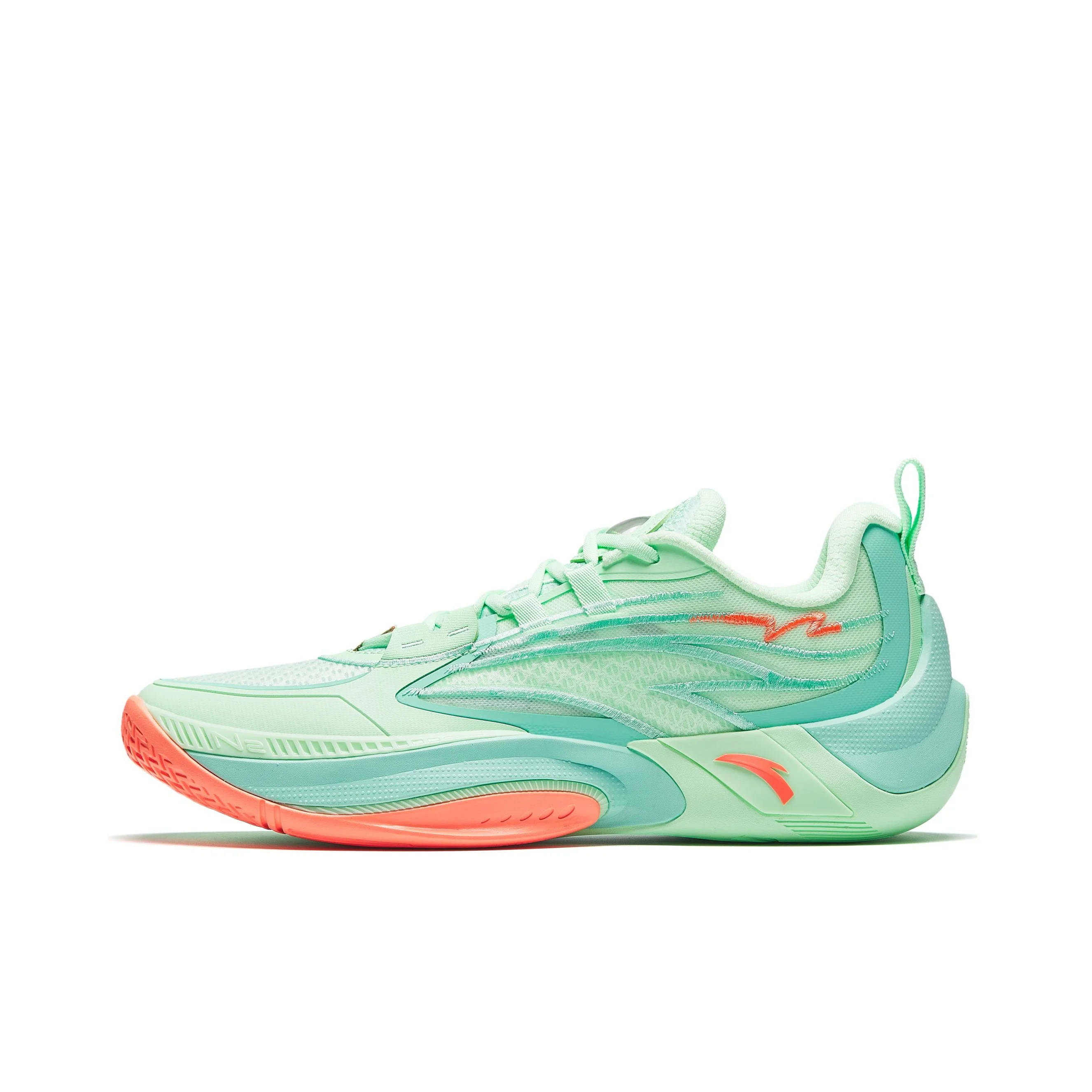 Anta Zap 1 V2 Fresh Green Orange Cushioning, Wear Resistant Low top Basketball Shoes Men's Green Orange 912431110Q-4