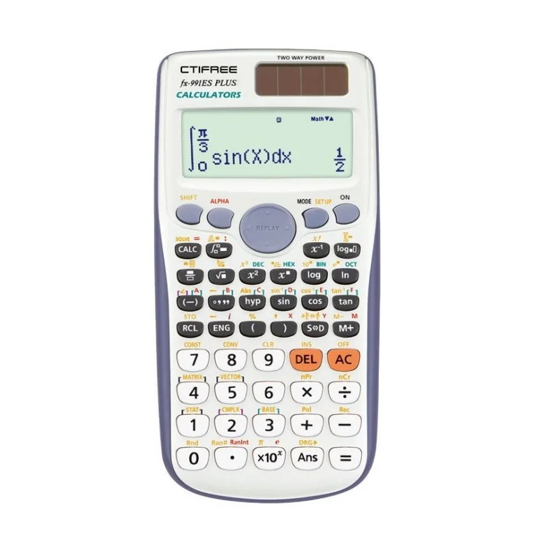 Calculadora científica para ensino médio, estudantes universitários, bateria de moeda de escritório, novo, FX-991ES-PLUS, original, 417 funções