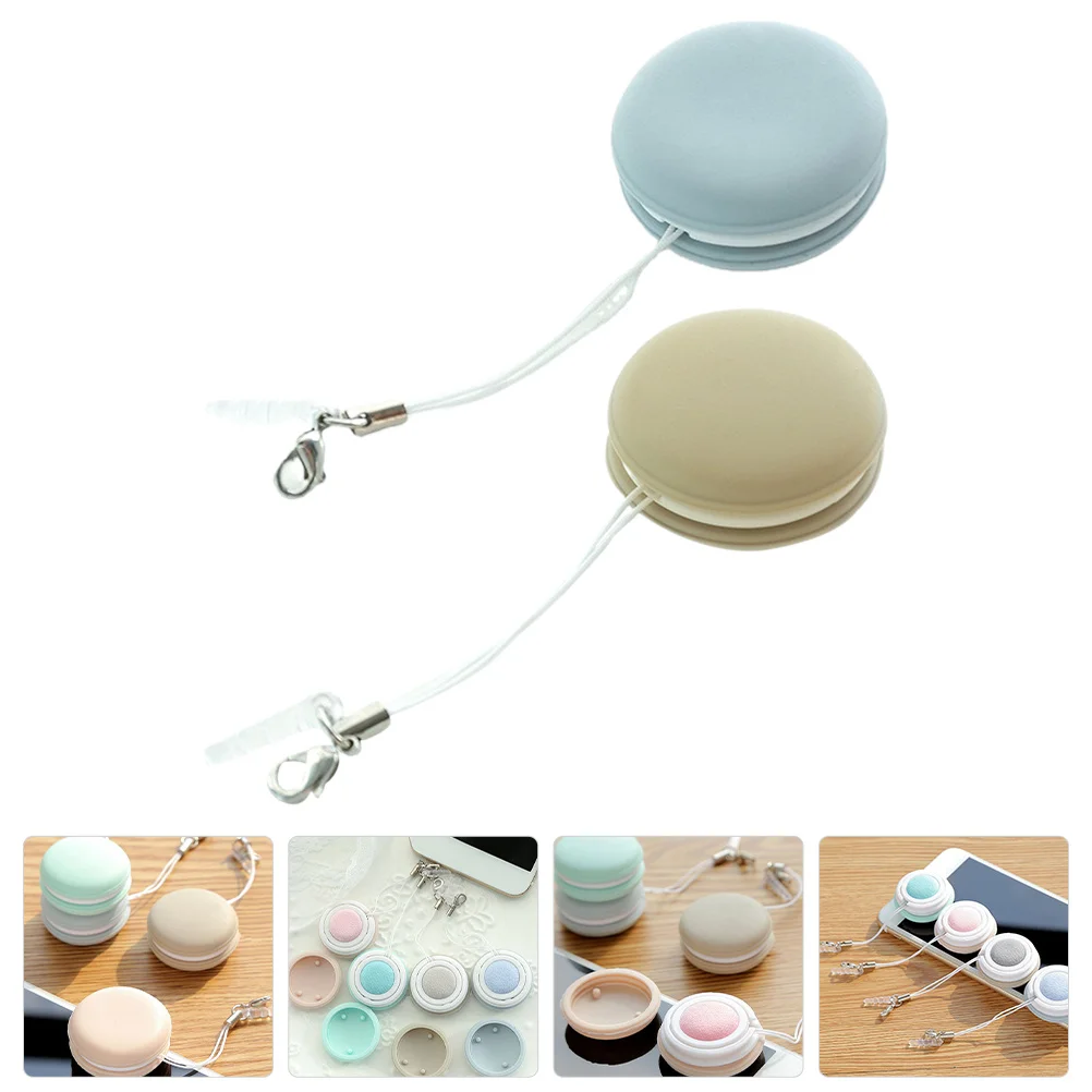 

2Pcs Screen Cleaner Macaron Shape Compact Phone Pendant Double Sided Microfiber Cloth Glasses Lens Cleaning Tool