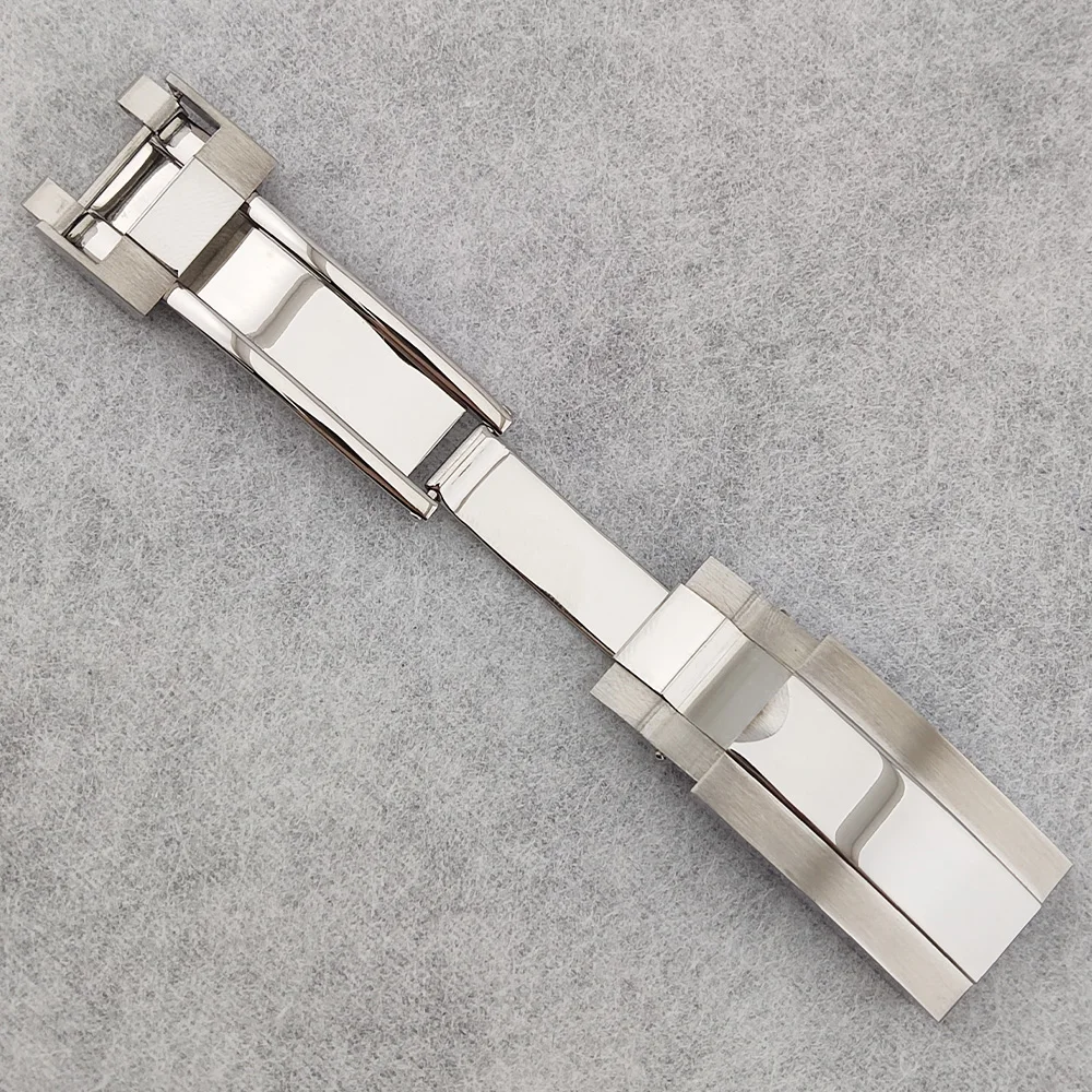 16mm Stainless Steel Watch Band Buckle Men Watch Strap Clasp Double Lock Button DIY Engraving Logo Suitable For Men Watch Strap