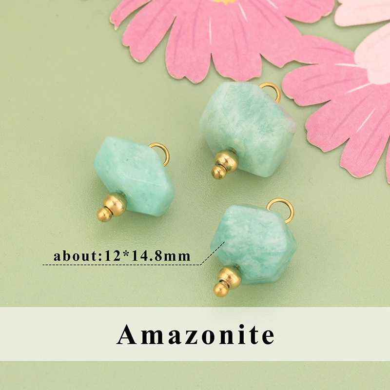 assoonas, 6 Stück/Lot, MH23, Schmuckzubehör, Edelstahl, Naturstein, Anhänger, handgefertigt, Schmuckherstellung, DIY-Anhänger – Detail 3