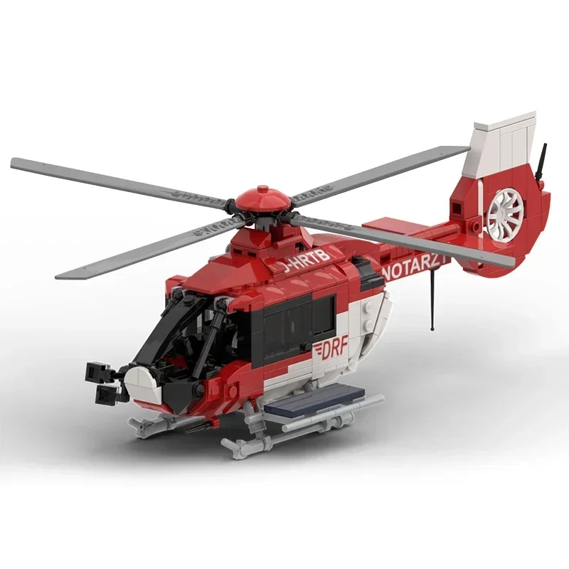 Moc Building Bricks Military Model Airbus H135 Helicopter Technology Modular Blocks Gifts Toys For Children DIY Sets Assembly