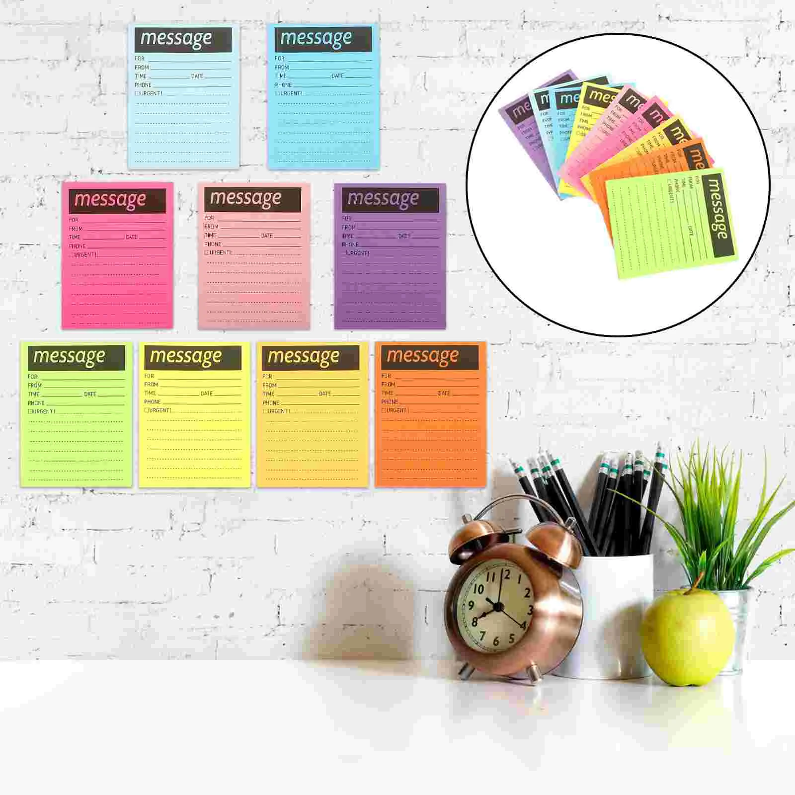 

9 Books Fluorescent Sticky Notes Accessory Notepads Notebooks Stickers Office Memorandum Cell Phone