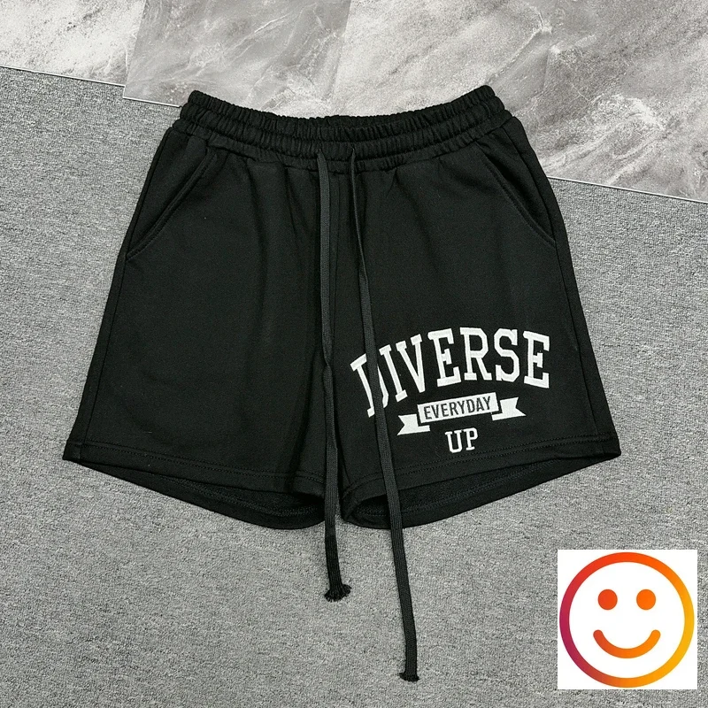 Diverse Every Day Embroidery Logo Shorts Terry Cloth Loose Shortpant Men Women Drawstring Black Khaki Brown Sport Pants Breeches