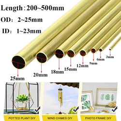 1pcs Brass Tubes DIY Pipe Round Diameter 25/22/20/18/16/14/12/10/8/6/4mm Length 200mm 300mm 500mm Brass round tube