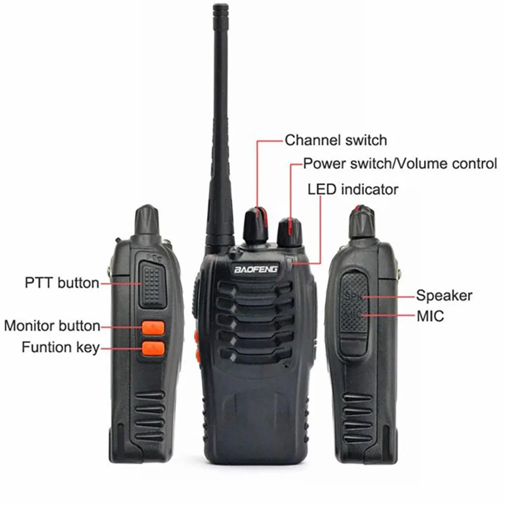 Imagem -03 - Baofeng-walkie-talkie 888s Transceptor de Rádio Dual Band Uhf 400470 Mhz Fone de Ouvido para Armazém de Fábrica Bf888s