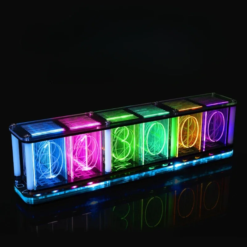 Mini Nixie Desk Clock Lamp Alarm Luxury Athan Design Table Clock Vacuum Smart Clock Aesthetic Nordic Watch Home Decoration