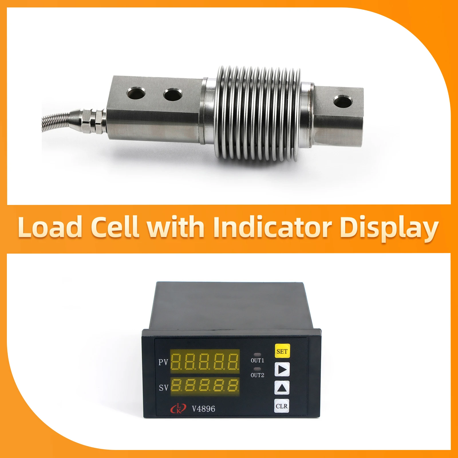 Bellows Load Cell Sensor + Indicator display, Compression and Tension Load Cells for Force Measurement 10KG 20KG 30KG 50KG 100KG