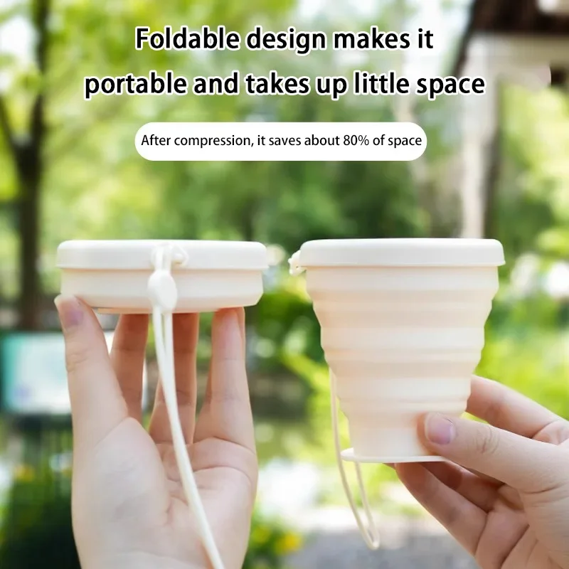 Outdoors Silicone Folding bottle with Hanging Hole Creative Water Cup Travel Portable Washing Cup Fashion Travel Silicone