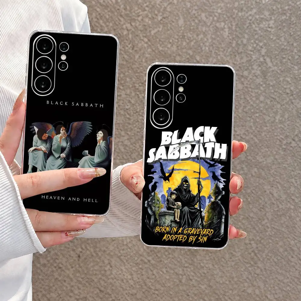 B-Black S-Sabbath Band gift Phone Case For Samsung S25,S24,S21,S22,S23,S30,Ultra,S20,Plus,Fe Transparent Cover