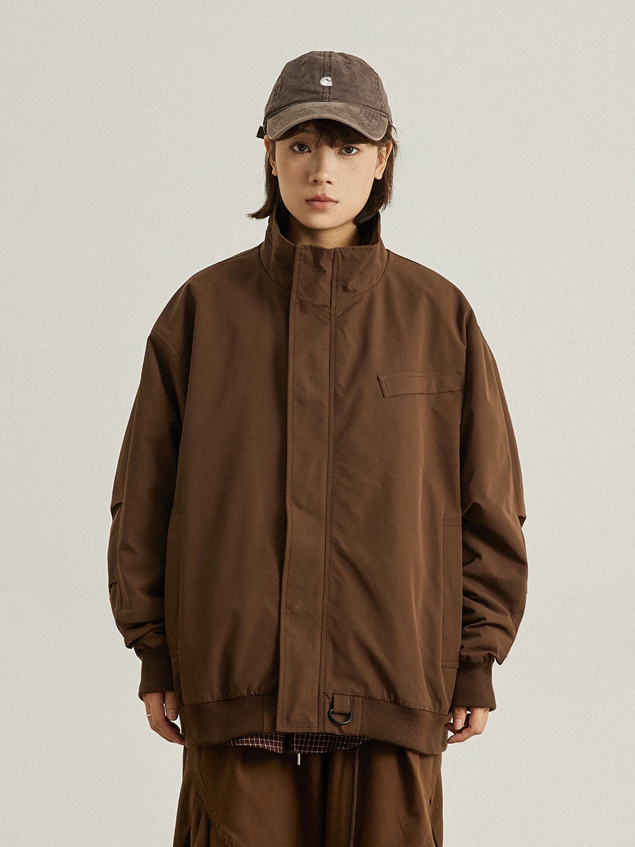 

Retro Japanese Sle Workwear Jaet Loose Casual Stand Collar ex Spring Autumn New Sle Men's Women's Top Coat