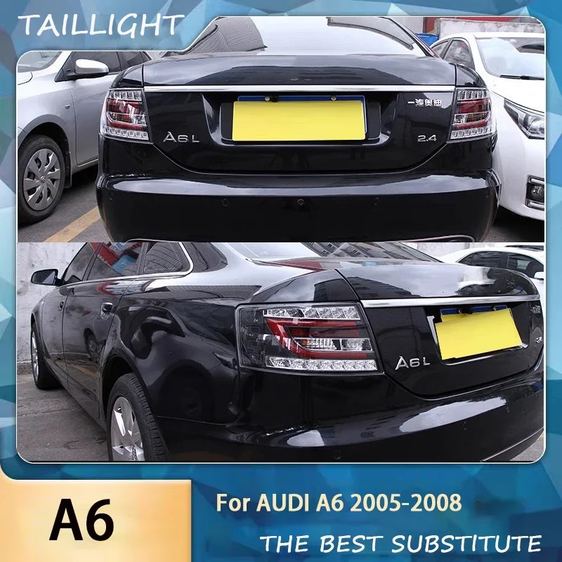 1 Pair Tail Lights for Audi A6 2005 2006 2007 2008 LED Tail Lamp Rear Lights Brake Reversing Driving Fog Lamp Turn Signal Lamp