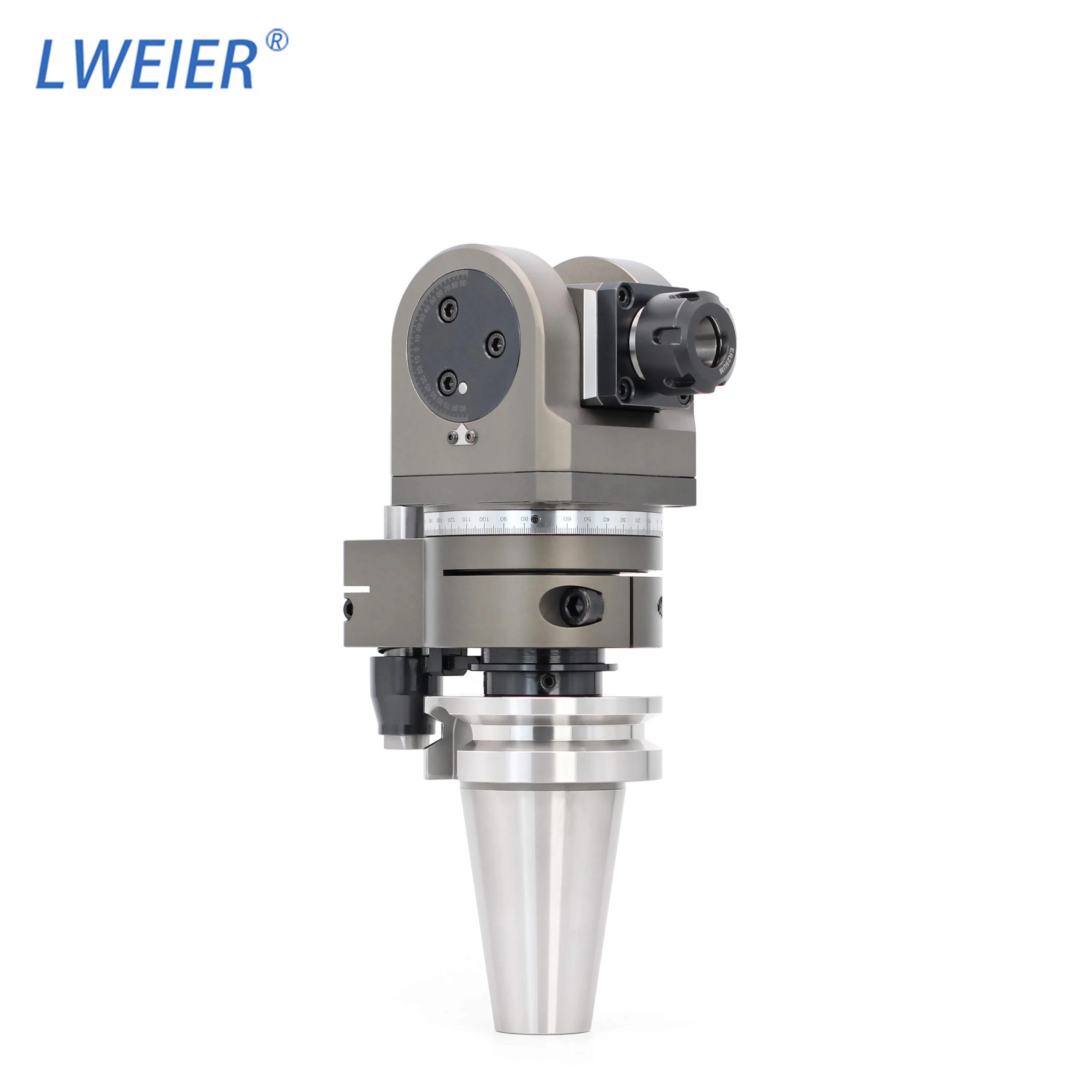LWEIER BT40/BT50 Universal Angle Head Milling Lightweight Design High-speed High Rigidity Side Milling Head 1 Year Warranty