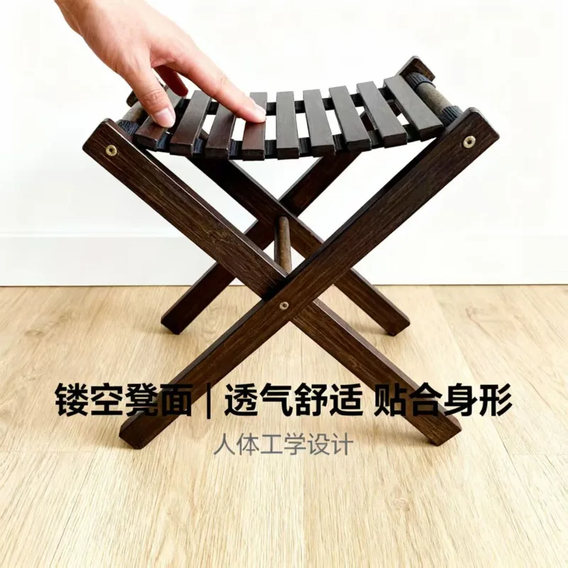 Nanzhu Maza Foldable Stool Home Use Balcony Small Stool Outdoor Portable Fishing Stool Living Room Camping Easy Low Ottomans