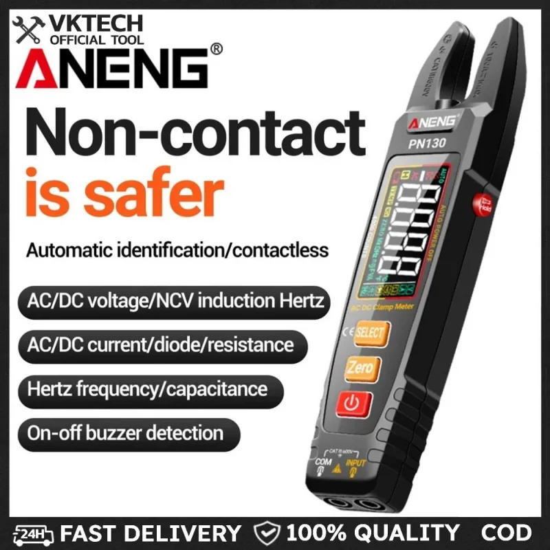 Intelligent Digital Multimeter ANENG PN130 Clamp Meter 4000 Counts AC/DC Voltage Current Protable Capacitance Resistance