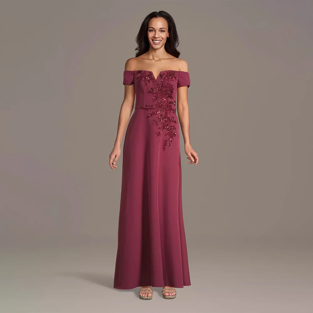 

Mother of the bride dress Mother Dress Elegant Appliqué A-line Formal Occasion Cardigan Shoulder Women's Party Outfit Customized