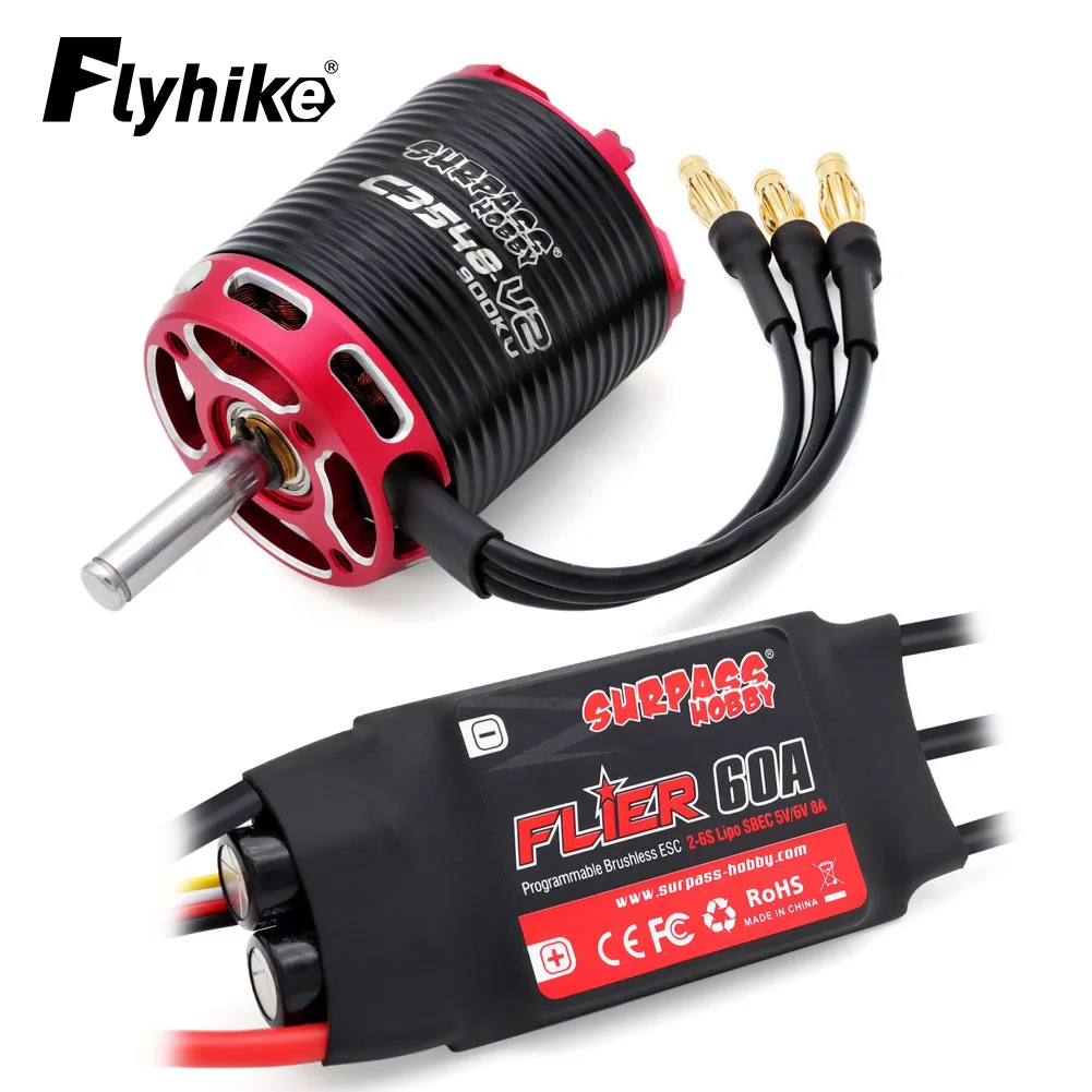 

C3530 C3536 C3542 C3548 V2 Brushless Outrunner Motor 2-5S with 40A 50A 60A Brushless ESC For RC Aircraft Plane Multicopter