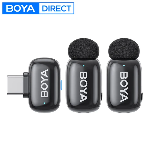 BOYA BOYA mini micrófono Lavalier inalámbrico para iPhone 15/16 dispositivos Android USB-C reducción de ruido para grabación de vídeo Streaming