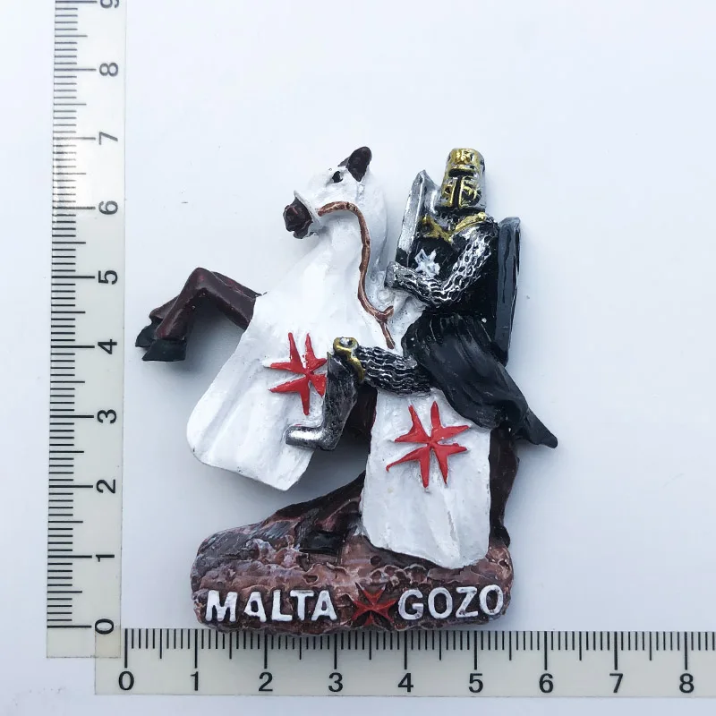 

Creative Maltese Knight Fridge Magnet Cultural Landscape Resin Message Stickers Tourism Souvenir Decoration Crafts