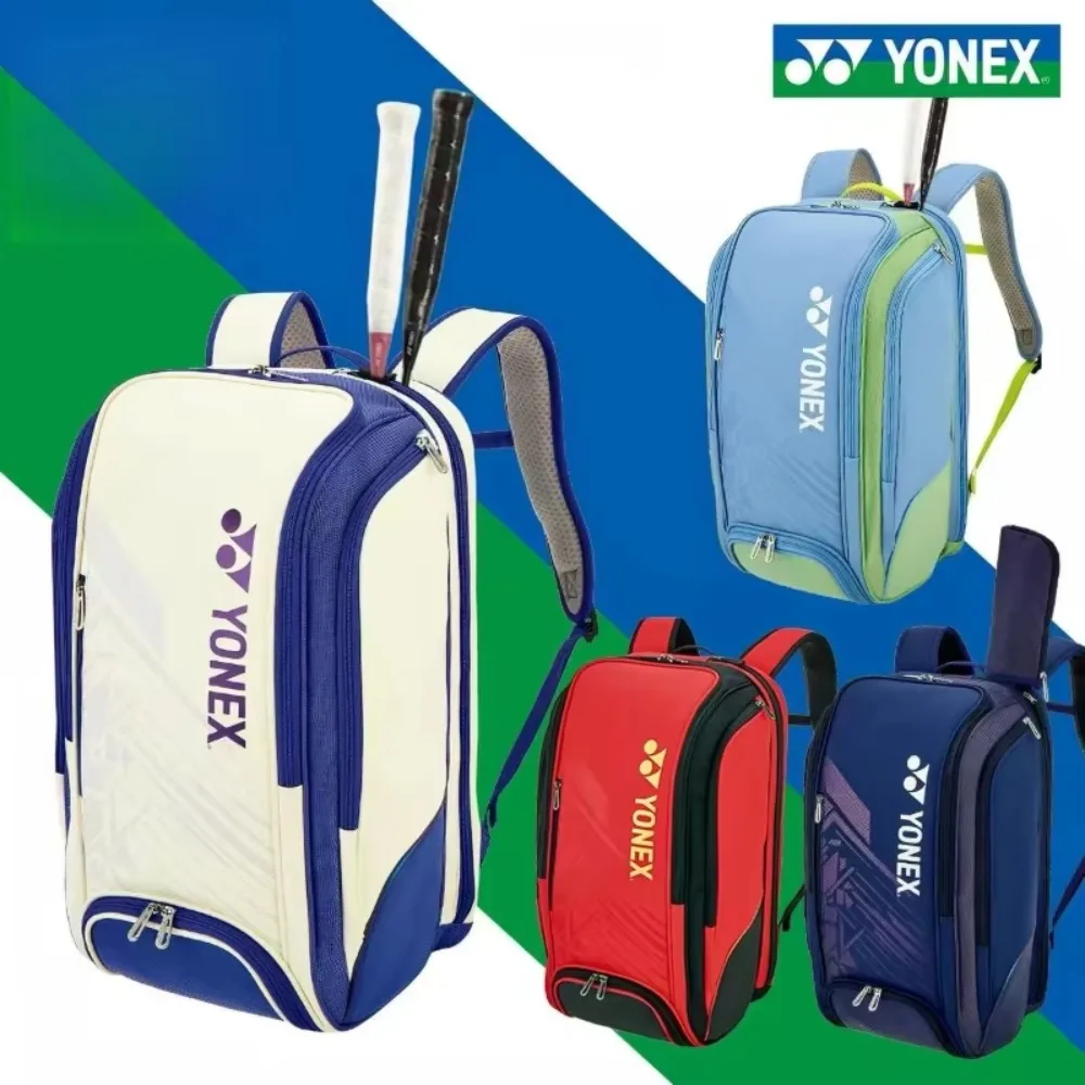 YONEX Unisex Sports Backpack Waterproof Badminton & Tennis Racket Bag Ergonomic Design Independent Shoe Pocket for Gym Training