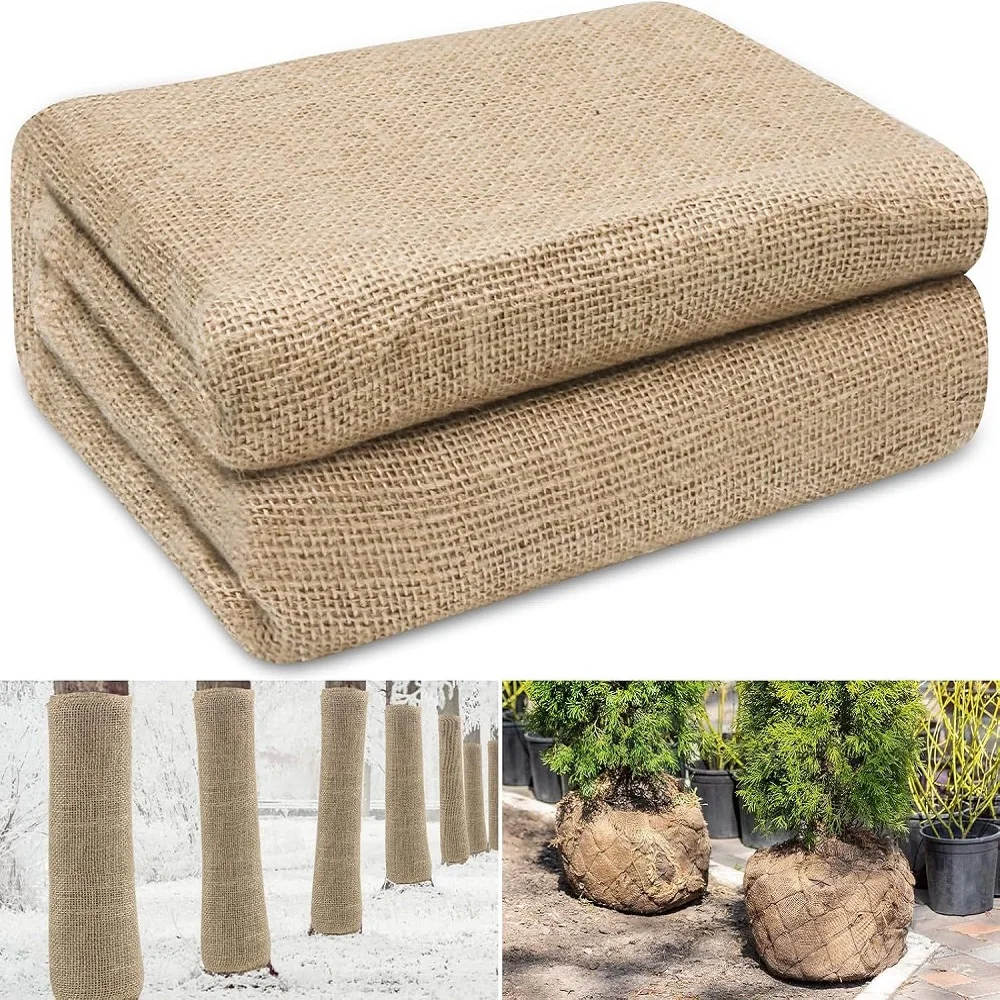 Jute Burlap Garden Seed Cover  Multifunction Tree Vegetable Cover for Heat Preservation Frost Protection and Festival Decoration