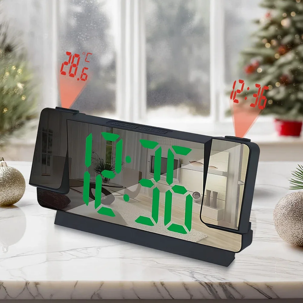 دوران العارض ساعة السقف شاشة كبيرة الخلفية غفوة ساعة ذكي مضيئة LED منبه رقمي لغرفة النومCar #3