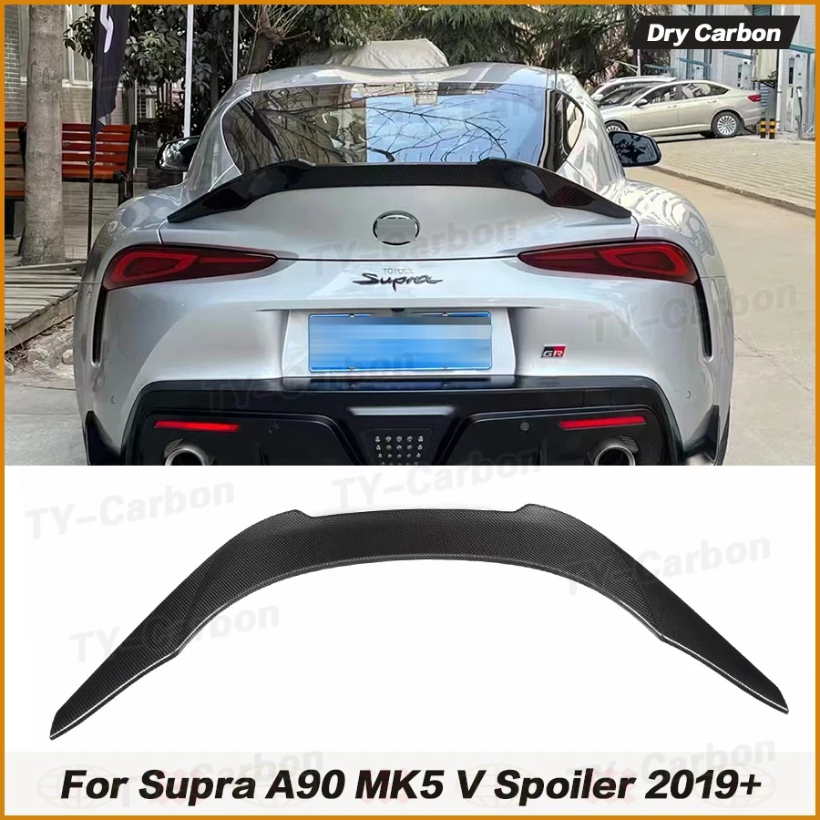 

Dry Carbon Fiber Rear Trunk Boot Lip Wing Spoiler Ducktail For Toyota Supra A90 MK5 2019+ Car V Style Decoration Body Kit FRP