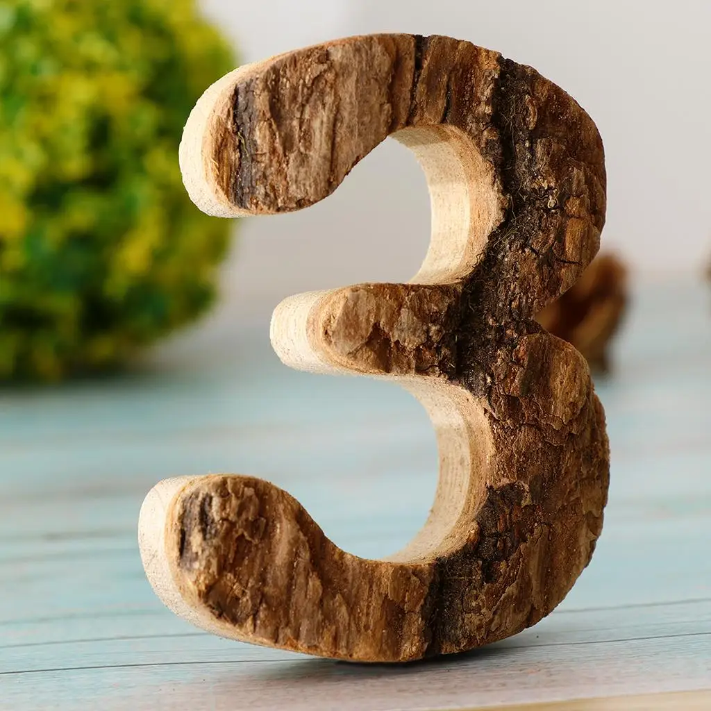 Rustic Wooden Numbers Set, 2 Pieces, Unique Decorations for Your Space