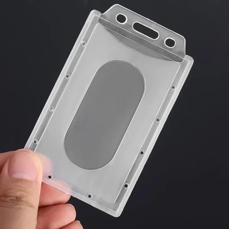 1/10Pcs Vertical & Horizontal Work Card Holders Cover Multifunctional Plastic Badge Work ID Card Sleeve Holder Protector Case